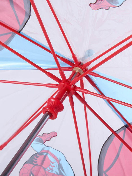 Cerda Kids Umbrella Curved Handle Spiderman Transparent with Diameter 71cm