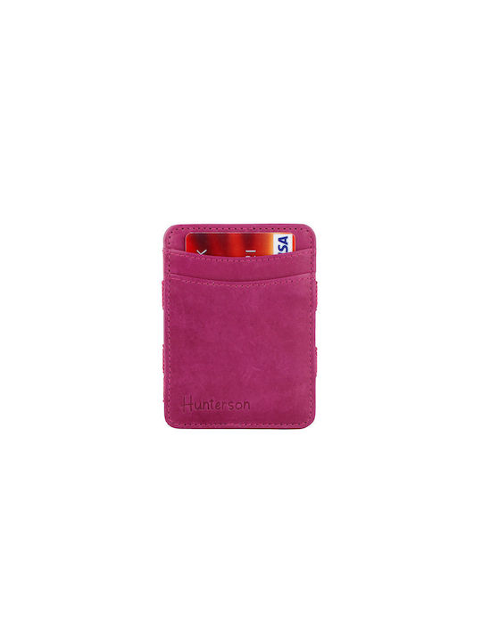 Hunterson Magic Men's Leather Wallet with RFID Pink