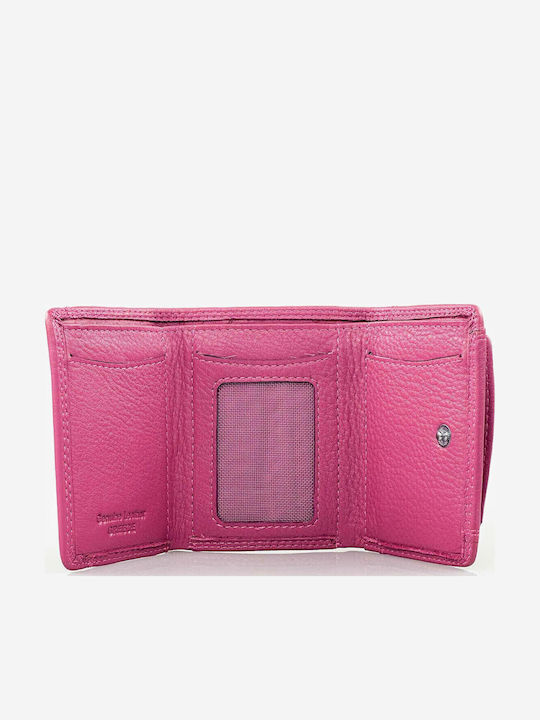 Klein Leder Damen Geldbörse Klassisch Fuchsie