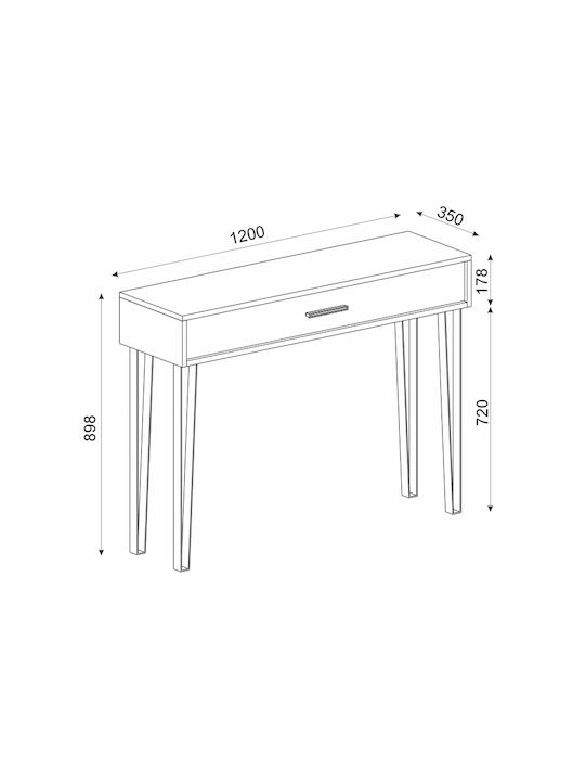 Wooden Console Table L120xW35xH89.8cm
