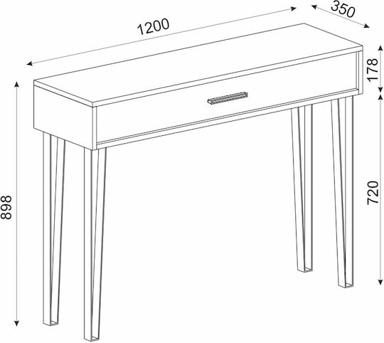 Rochel Κονσόλα Ξύλινη Μ120xΠ35xΥ89.8εκ.