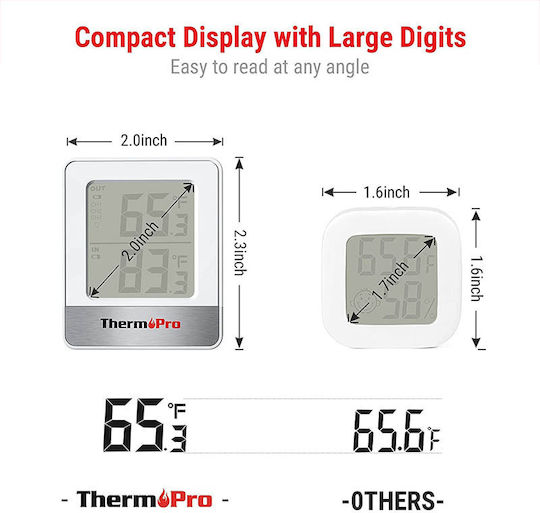 Thermo Pro Θερμόμετρo για Χρήση σε Εσωτερικό & Εξωτερικό Χώρο