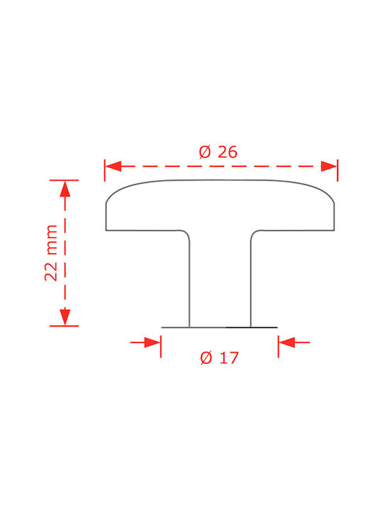 Viobrass Antic Buton Mobilier din Metal în Culoare Auriu Φ26mm 147-3 1buc