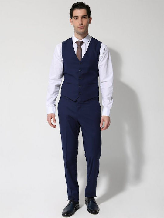 Men's Suit with Vest Blue