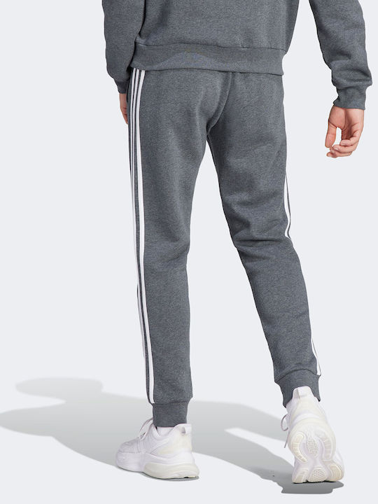 Adidas ESSENTIALS Men's Fleece Sweatpants with Rubber Gray