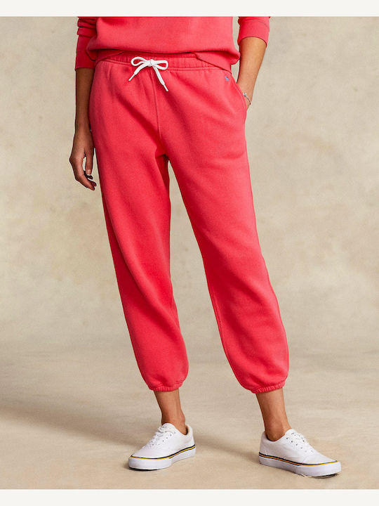 Ralph Lauren Damen-Sweatpants Rot Vlies