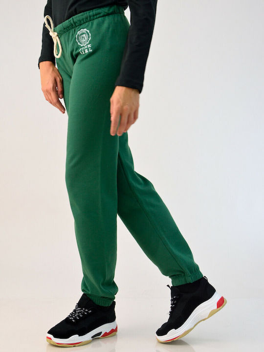 First Woman Pantaloni de trening pentru femei cu cauciuc Verde