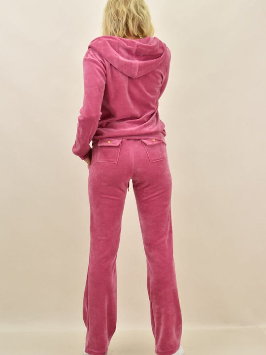 Sweatpants Set Velvet Pink