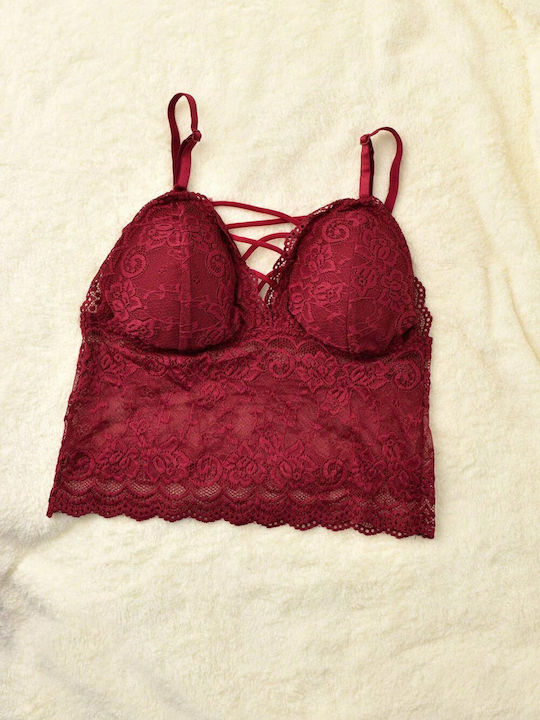 Potre Women's Bralette Bra Burgundy