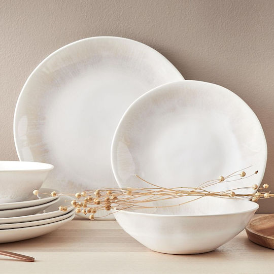 Butlers Atlantis Servierschale Rund Keramik Beige mit Durchmesser 19cm