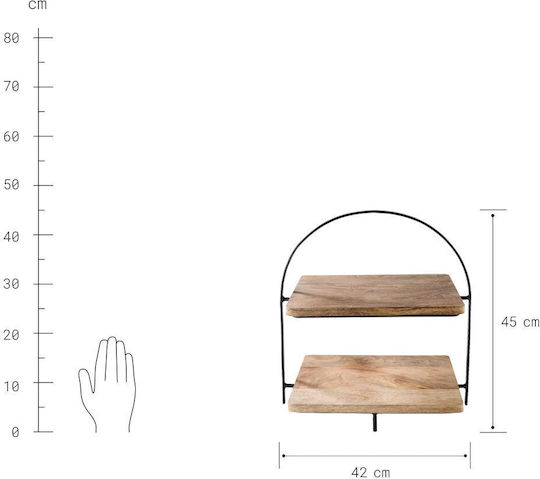 Butlers Ξύλινη Εταζέρα Καφέ Ø45xY45cm Π45xΜ45xΥ45cm