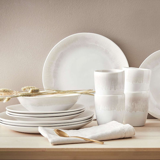 Butlers Atlantis Servierschale Rund Keramik Beige mit Durchmesser 19cm