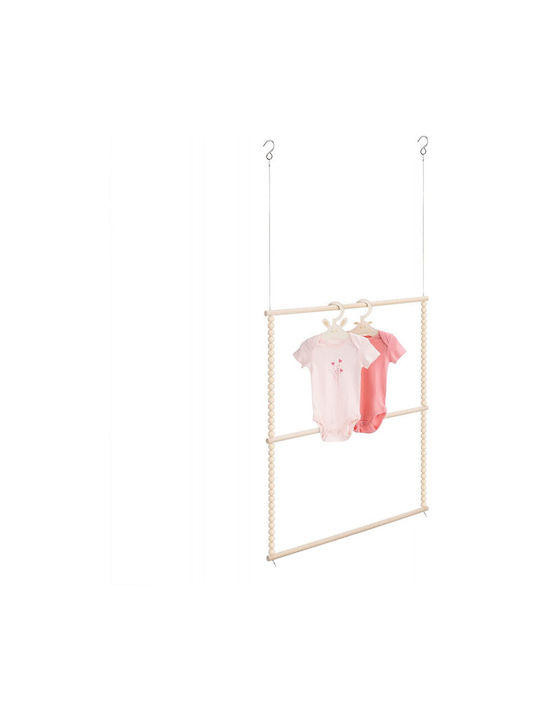 Navaris Wooden Kids Wall Hanger with Hooks Coffee 13.6x13.6x7.4cm