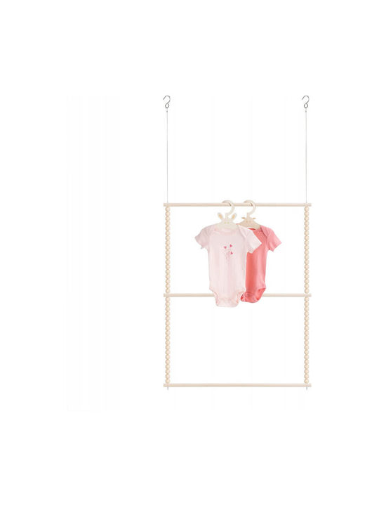 Navaris Wooden Kids Wall Hanger with Hooks Coffee 13.6x13.6x7.4cm