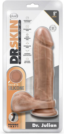 Dr. Skin Glass Dildo with Balls and Suction Cup Brown 23cm