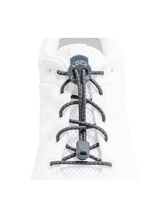 Lock Laces Schnürsenkel Elastisch Gray 2Stück 122cm