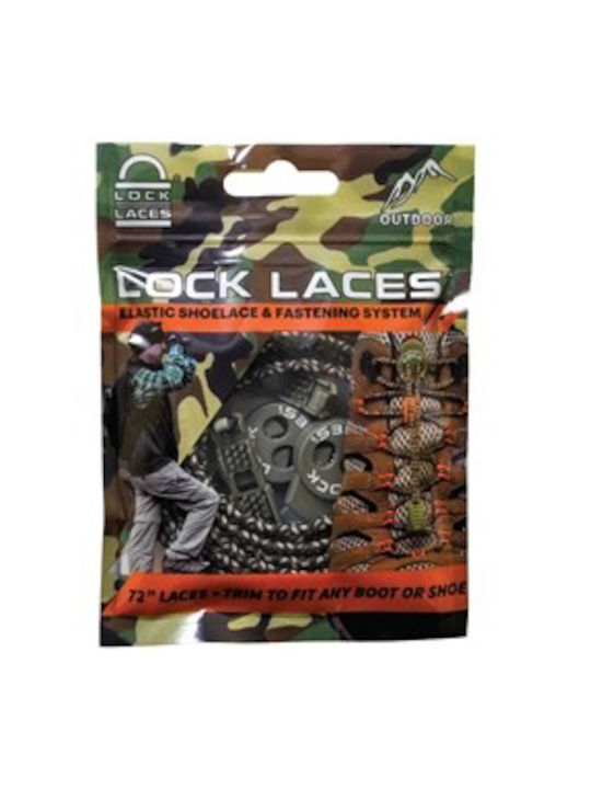 Lock Laces Връзки за Обувки Гуми Кафяв 2бр 162см