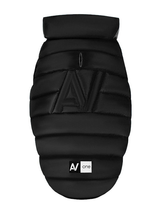 WauDog Black Waterproof Dog Coat with Hood with 22cm Back Length