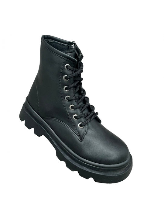 Smart Steps Kids Military Boots with Lace Black