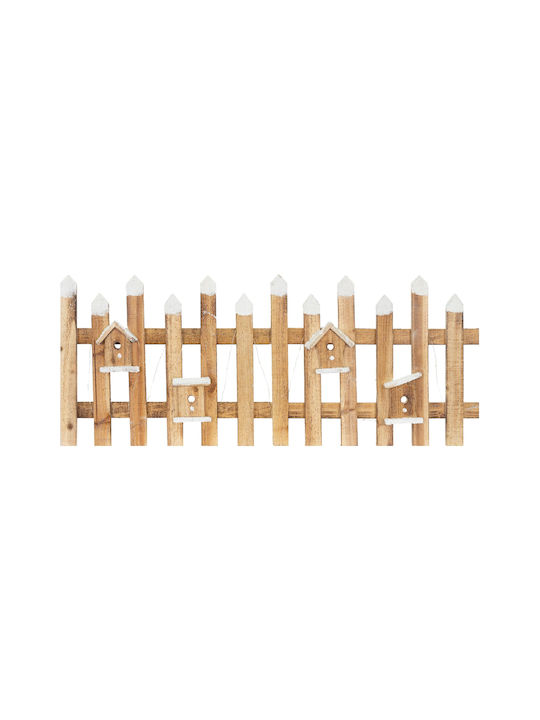 ECD Germany Beleuchtet Weihnachtliche Holz Figur Zaun Braun 39x39x39cm