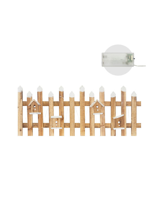 ECD Germany Beleuchtet Weihnachtliche Holz Figur Zaun Braun 39x39x39cm