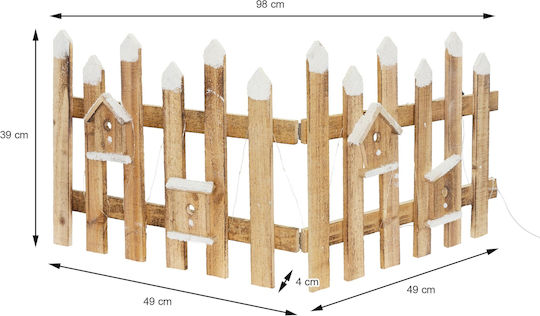 ECD Germany Illuminated Christmas Wooden Figure Fence Brown 39x39x39cm