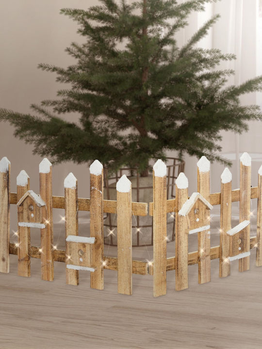 ECD Germany Beleuchtet Weihnachtliche Holz Figur Zaun Braun 39x39x39cm