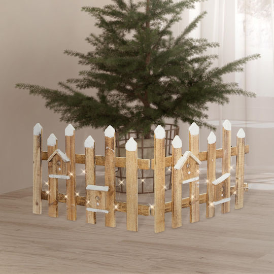 ECD Germany Illuminated Christmas Wooden Figure Fence Brown 39x39x39cm