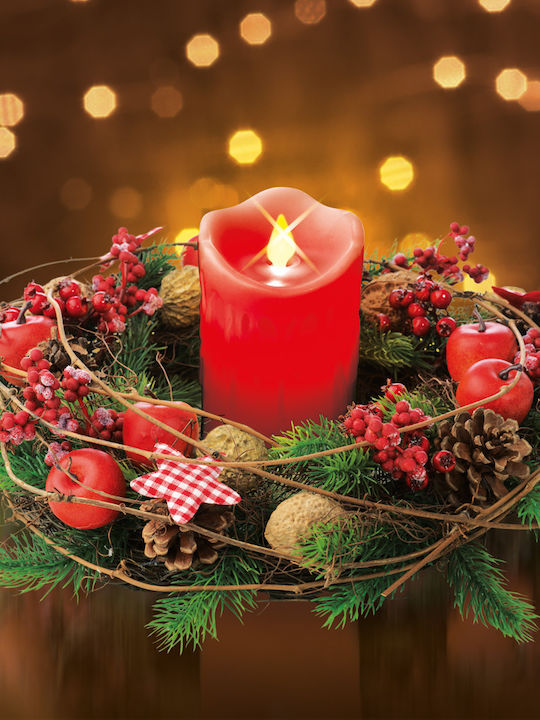 Christmas Plastic Red Battery Candle
