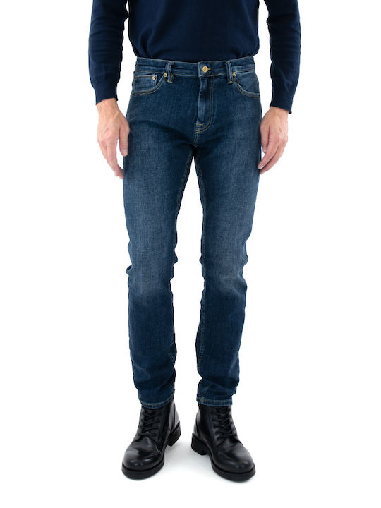 Gabba K4084 Men's Elastic Straight Jeans Navy Blue Trousers