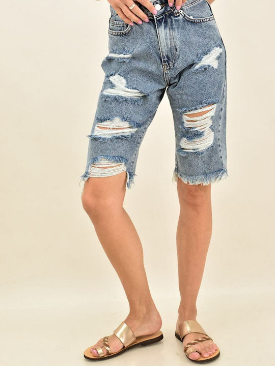 Damen Bermuda Jean Hellblau