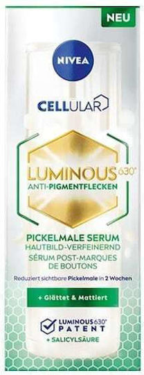 Nivea Luminous 630 Anti Dark Spot Moisturizing Serum Face with Hyaluronic Acid & Salicylic Acid for Dark Spots & Whitening 30ml
