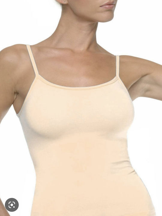Mit Spaghetti-Träger Beige Damen T-Shirt