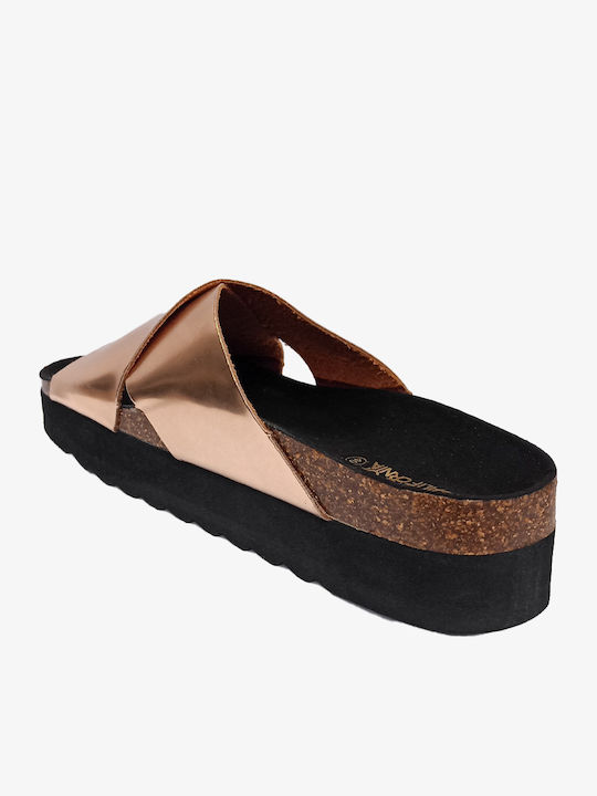 Γυναικεία Σανδάλια Flatforms Χρυσά