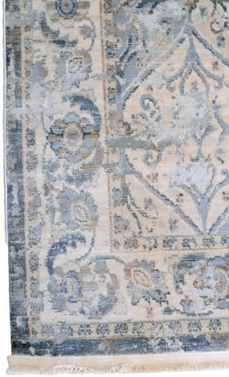 Klonaras Oska 1372 Rug Rectangular with Fringes Greyish Blue