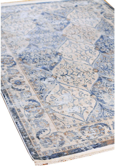 Klonaras Oska 1372 Rug Rectangular with Fringes Greyish Blue