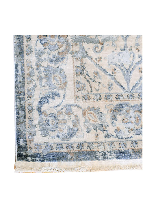 Klonaras Oska 1372 Rug Rectangular with Fringes Greyish Blue