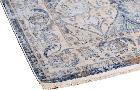 Klonaras Oska 1372 Rug Rectangular with Fringes Greyish Blue