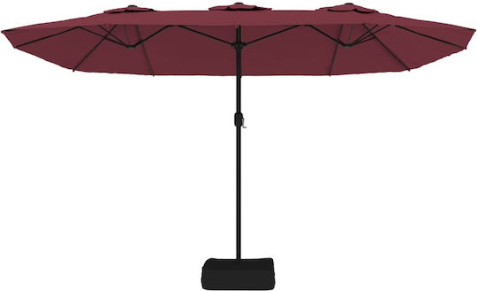Aluminium Burgundischer Garten- und Terrassen-Sonnenschirm 4.49x2.45xHöhe 2.45 m