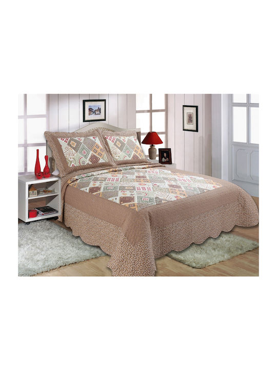 Silk Fashion LT1486 Σετ Κουβερλί Μονό Microfiber Καφέ 160x220cm 2τμχ