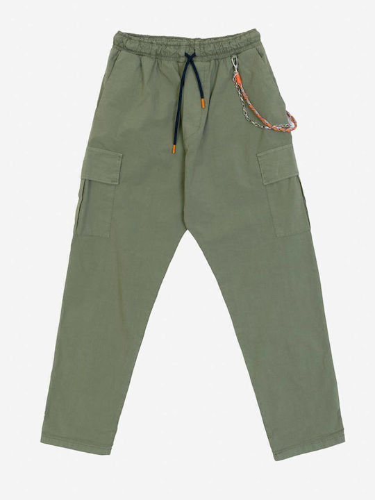 Hose Cargo Elastisch in Tapered Schnitt Grün