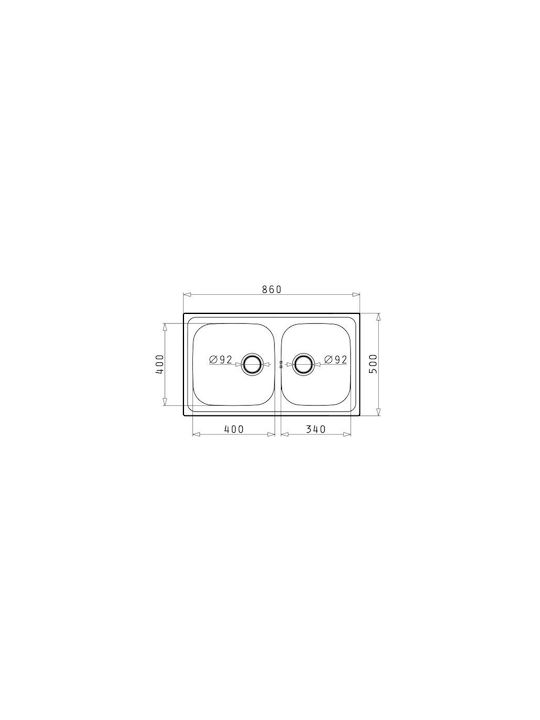 Pyramis Dorian 2B Ένθετος Νεροχύτης Αριστερός Inox Σαγρέ Μ86xΠ50cm Ασημί