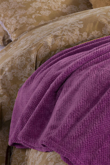 Nef-Nef Homeware Record Κουβέρτα Fleece Υπέρδιπλη 240x220εκ. Mauve