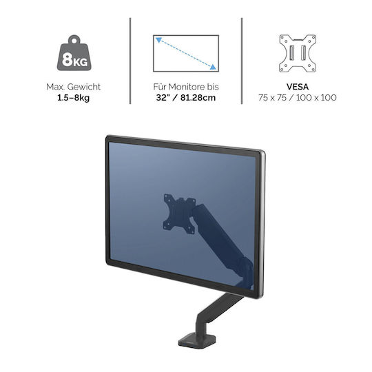 Fellowes Platinum Стойка Монитор до 32" Бял