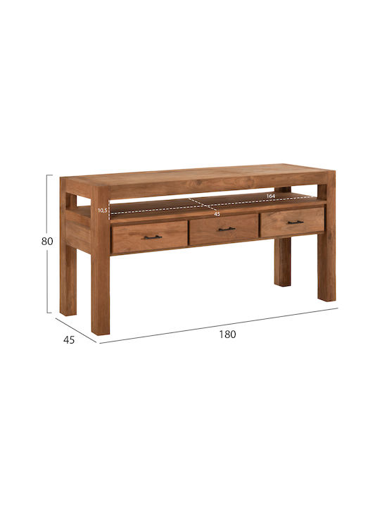 Solid Wood Console Table L180xW45xH80cm