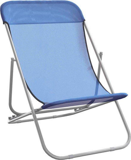vidaXL Lounger-Armchair Beach with Recline 3 Slots Blue Waterproof 83x57.5x81cm Set of 2pcs