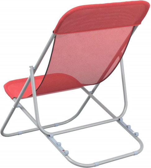 vidaXL Lounger-Armchair Beach with Recline 3 Slots Red Waterproof 83x57.5x81cm Set of 2pcs