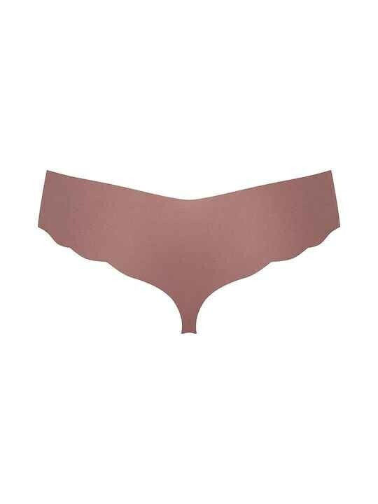 Zero Hipster Γυναικεία String 2Pack χωρίς Ραφές Καφέ