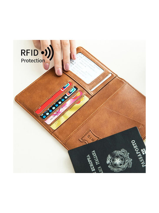 RFID Signal Block Passport & Credit Card Case Θήκη Καρτών και Διαβατηρίου Με Φερμουάρ - Κόκκινο ΟΕΜ