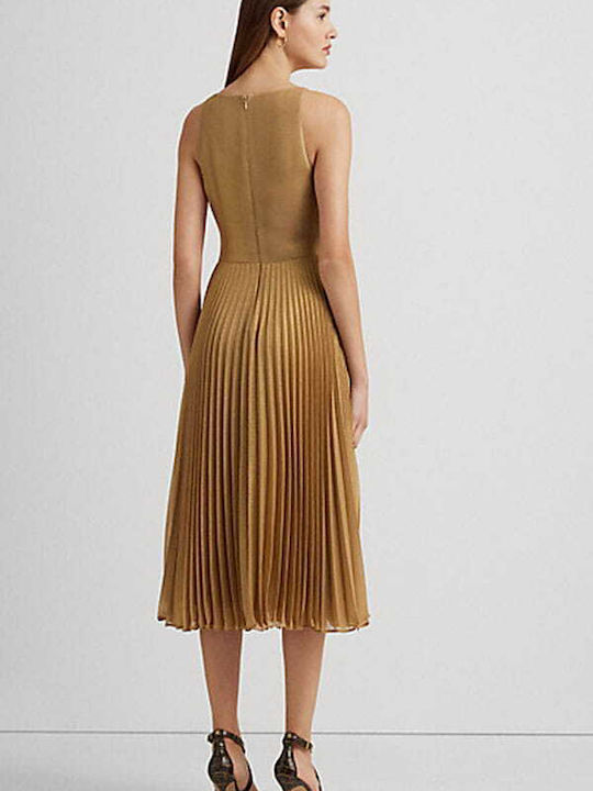 Midi Evening Dress Gold